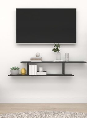 VidaXL Tv-wandschap 125x18x23 cm bewerkt hout zwart