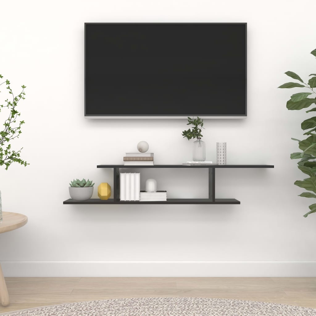 VidaXL Tv-wandschap 125x18x23 cm bewerkt hout zwart