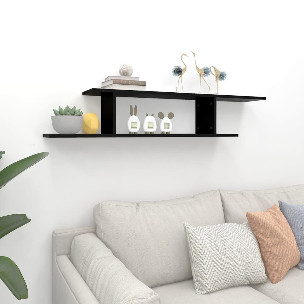 VidaXL Tv-wandschap 125x18x23 cm bewerkt hout zwart