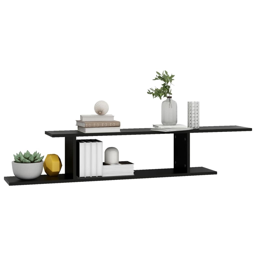 VidaXL Tv-wandschap 125x18x23 cm bewerkt hout zwart