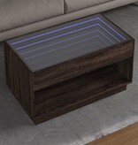 VidaXL Salontafel met Infinity LED 90x50x50 cm bruin eikenkleurig