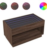 VidaXL Salontafel met Infinity LED 90x50x50 cm bruin eikenkleurig