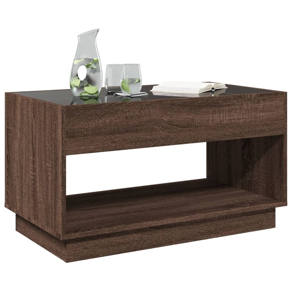 VidaXL Salontafel met Infinity LED 90x50x50 cm bruin eikenkleurig