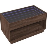 VidaXL Salontafel met Infinity LED 90x50x50 cm bruin eikenkleurig