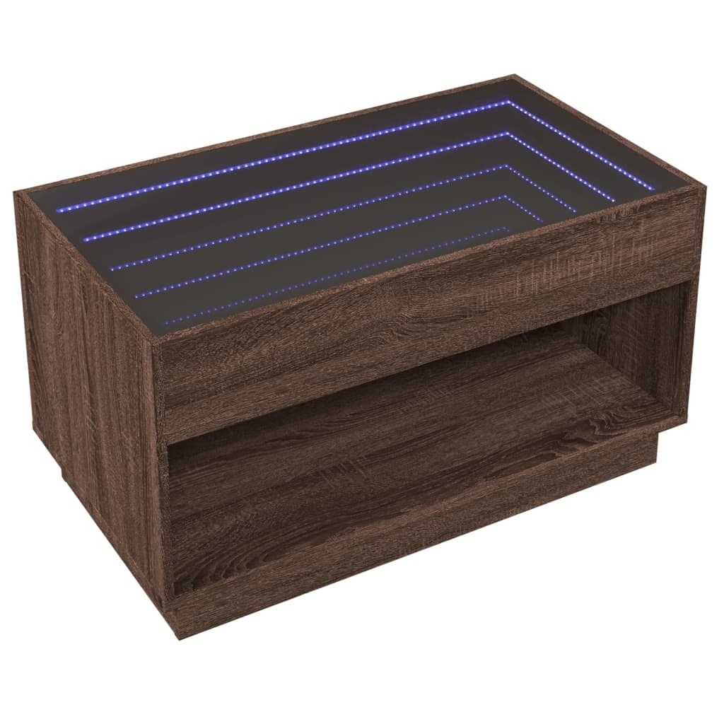 VidaXL Salontafel met Infinity LED 90x50x50 cm bruin eikenkleurig