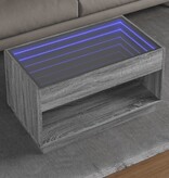 VidaXL Salontafel met Infinity LED 90x50x50 cm grijs sonoma eikenkleur
