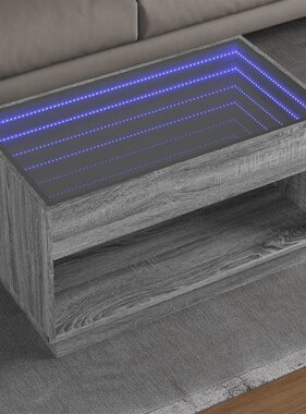 VidaXL Salontafel met Infinity LED 90x50x50 cm grijs sonoma eikenkleur