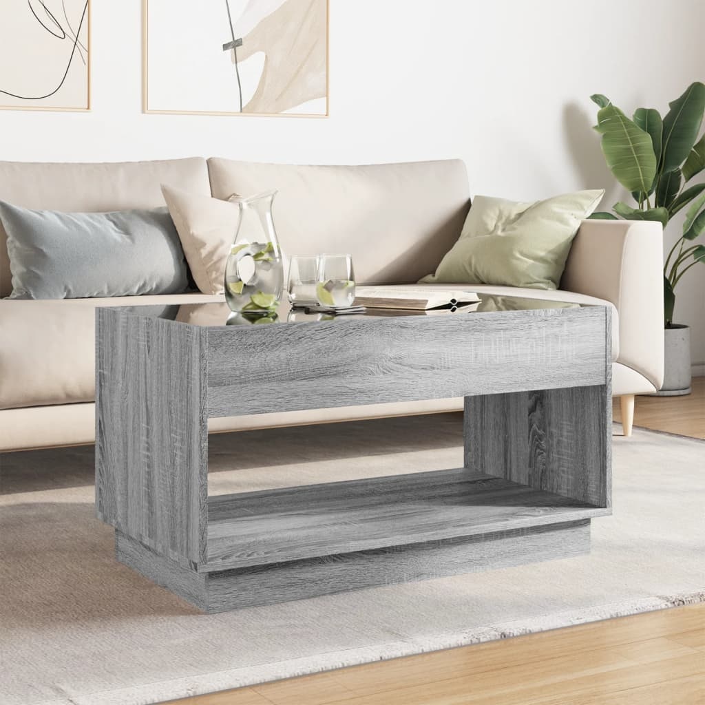 VidaXL Salontafel met Infinity LED 90x50x50 cm grijs sonoma eikenkleur
