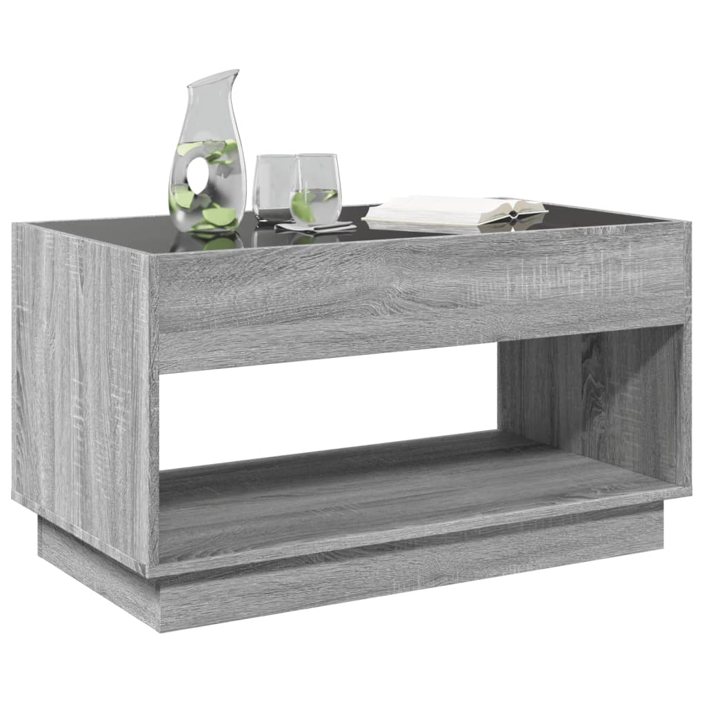 VidaXL Salontafel met Infinity LED 90x50x50 cm grijs sonoma eikenkleur