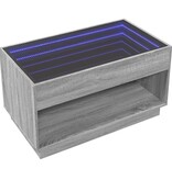 VidaXL Salontafel met Infinity LED 90x50x50 cm grijs sonoma eikenkleur