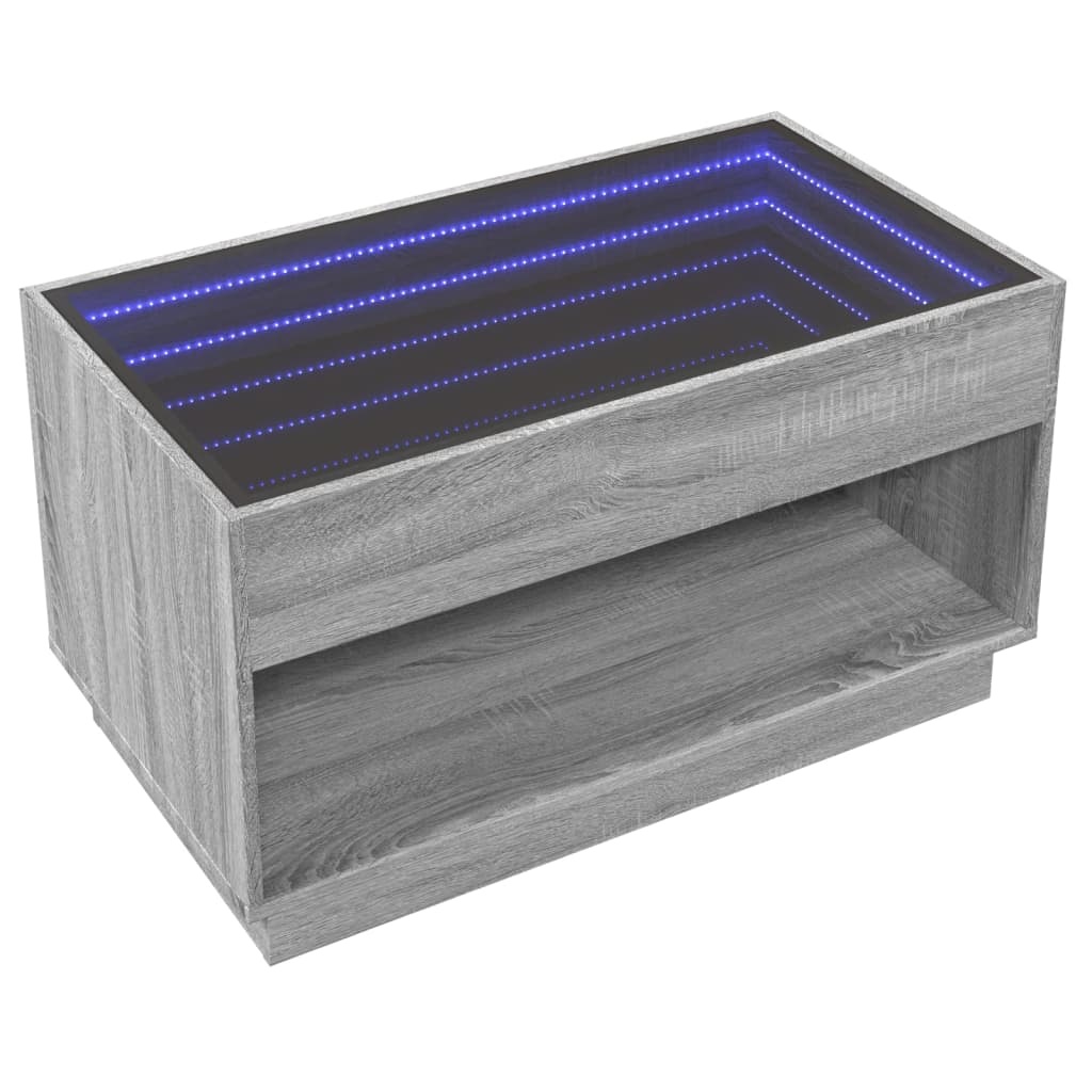 VidaXL Salontafel met Infinity LED 90x50x50 cm grijs sonoma eikenkleur