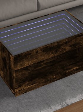 VidaXL Salontafel met Infinity LED 90x50x50 cm gerookt eikenkleurig