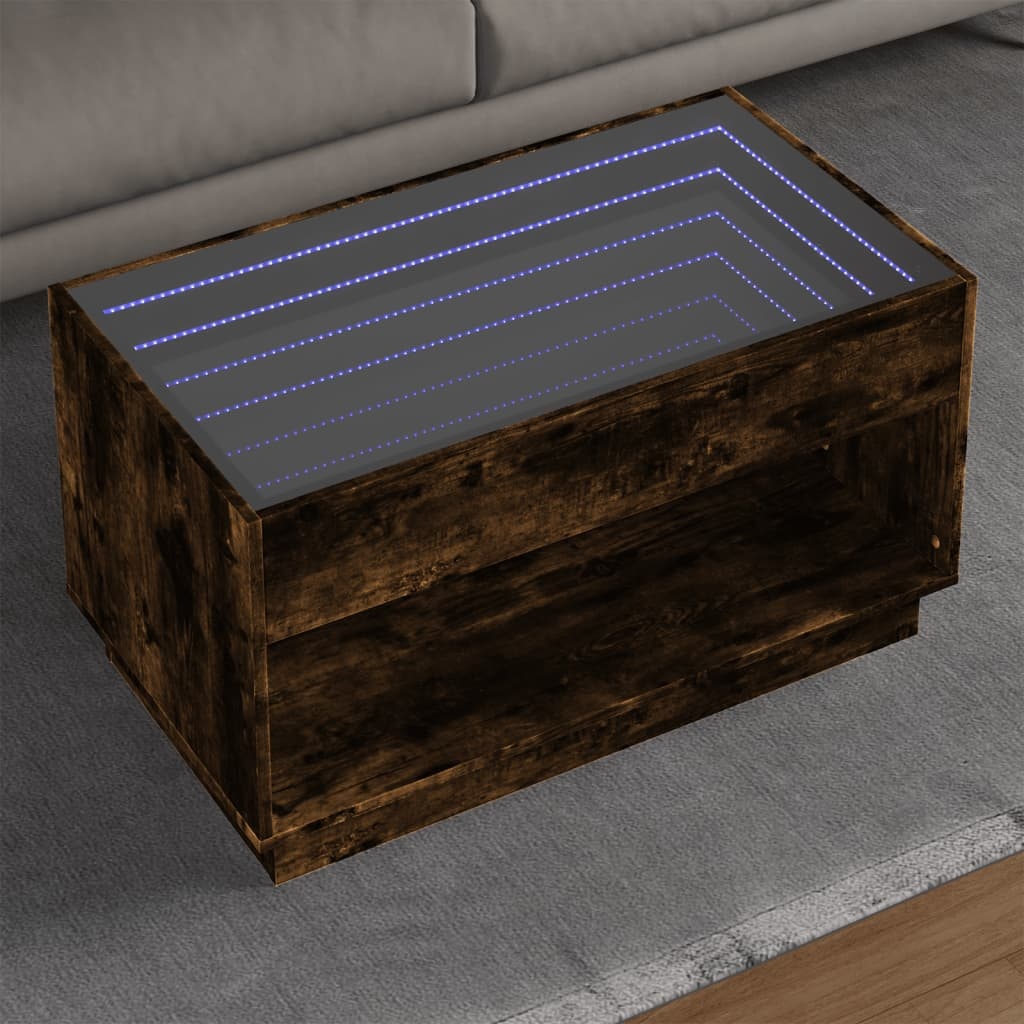 VidaXL Salontafel met Infinity LED 90x50x50 cm gerookt eikenkleurig