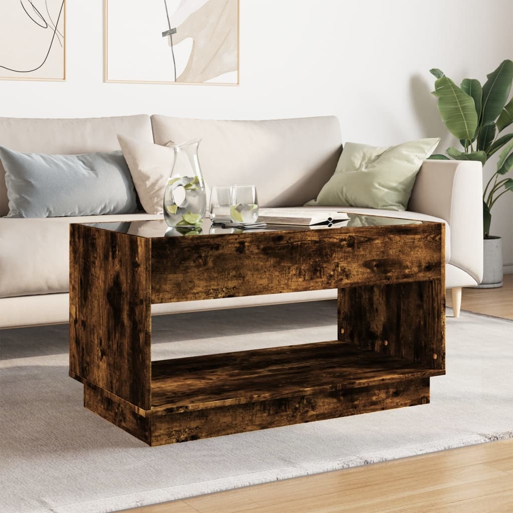 VidaXL Salontafel met Infinity LED 90x50x50 cm gerookt eikenkleurig