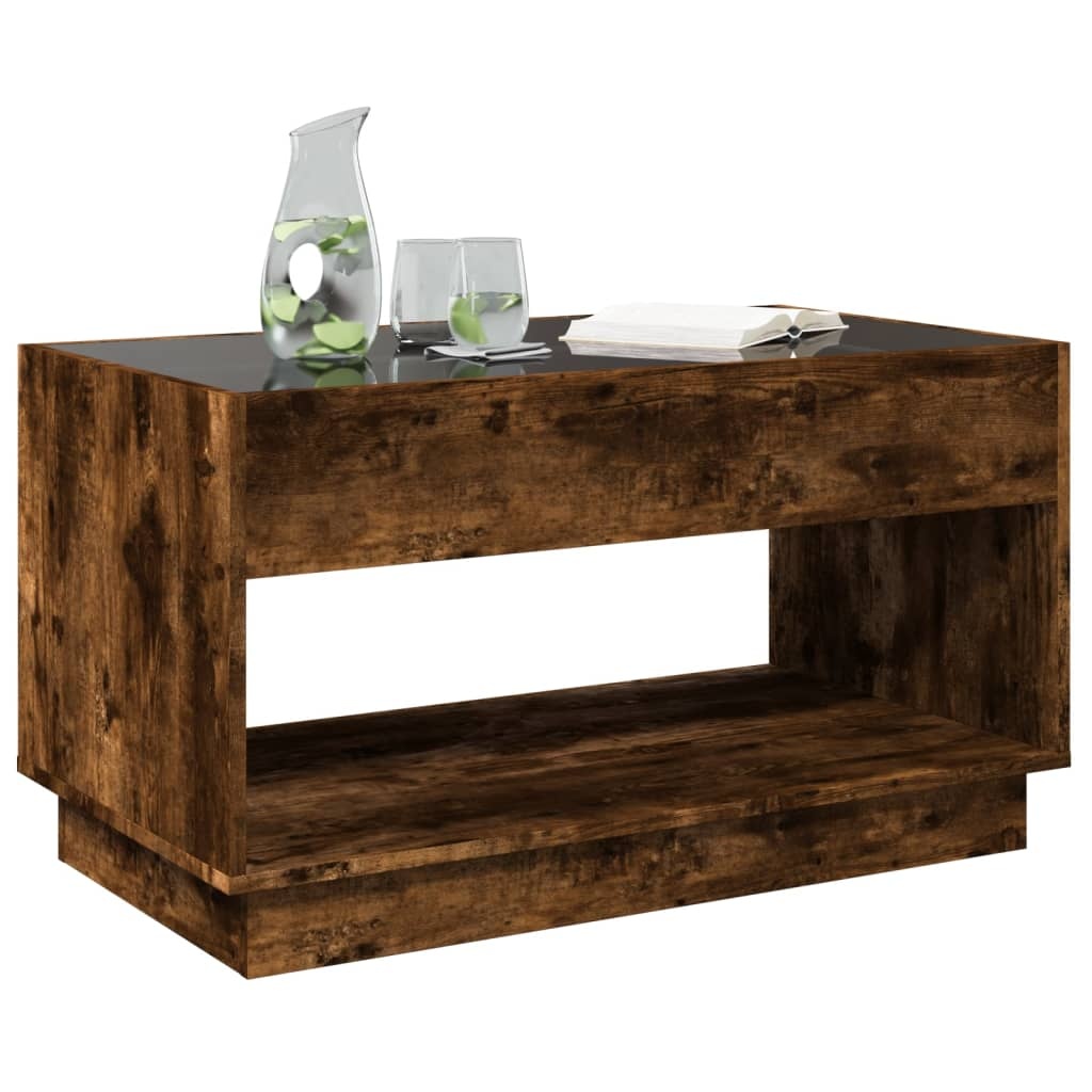 VidaXL Salontafel met Infinity LED 90x50x50 cm gerookt eikenkleurig