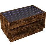 VidaXL Salontafel met Infinity LED 90x50x50 cm gerookt eikenkleurig