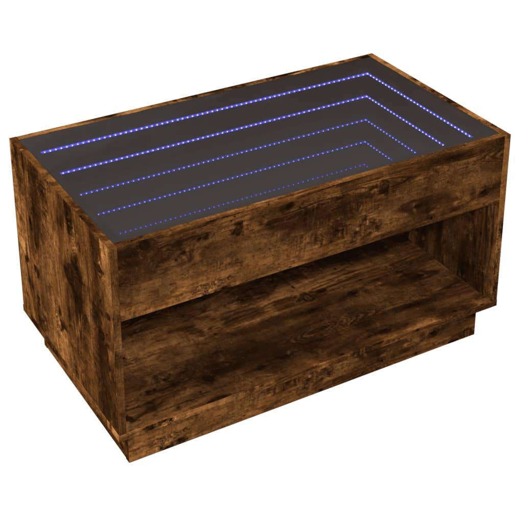 VidaXL Salontafel met Infinity LED 90x50x50 cm gerookt eikenkleurig