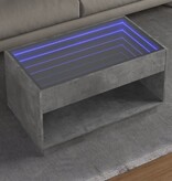 VidaXL Salontafel met Infinity LED 90x50x50 cm betongrijs