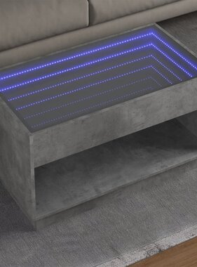 VidaXL Salontafel met Infinity LED 90x50x50 cm betongrijs