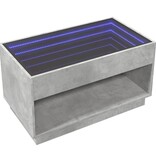 VidaXL Salontafel met Infinity LED 90x50x50 cm betongrijs