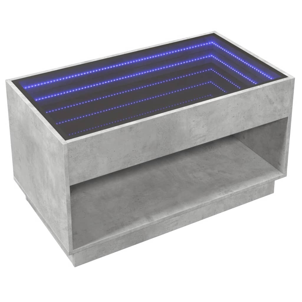 VidaXL Salontafel met Infinity LED 90x50x50 cm betongrijs