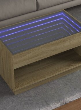 VidaXL Salontafel met Infinity LED 90x50x50 cm sonoma eikenkleurig