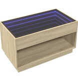VidaXL Salontafel met Infinity LED 90x50x50 cm sonoma eikenkleurig