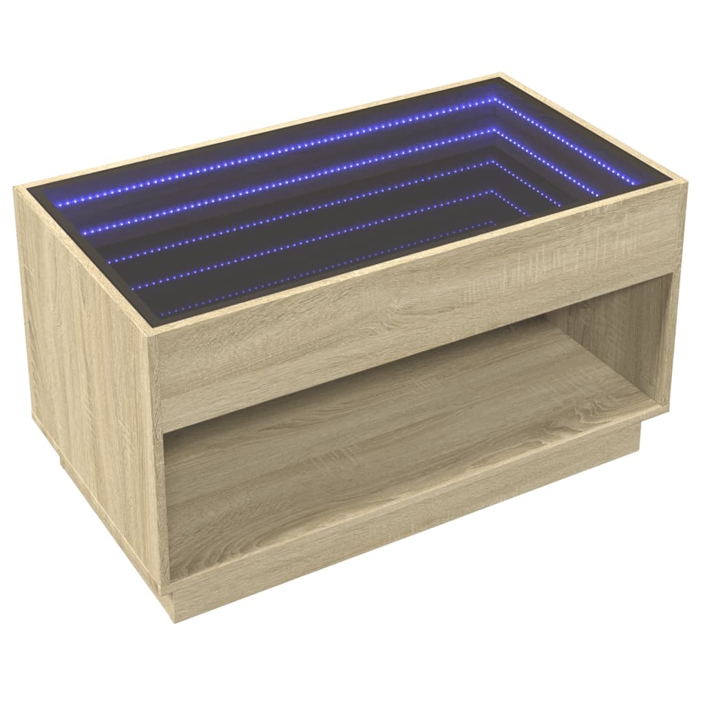 VidaXL Salontafel met Infinity LED 90x50x50 cm sonoma eikenkleurig