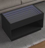 VidaXL Salontafel met Infinity LED 90x50x50 cm zwart