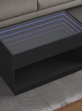 VidaXL Salontafel met Infinity LED 90x50x50 cm zwart