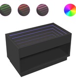 VidaXL Salontafel met Infinity LED 90x50x50 cm zwart