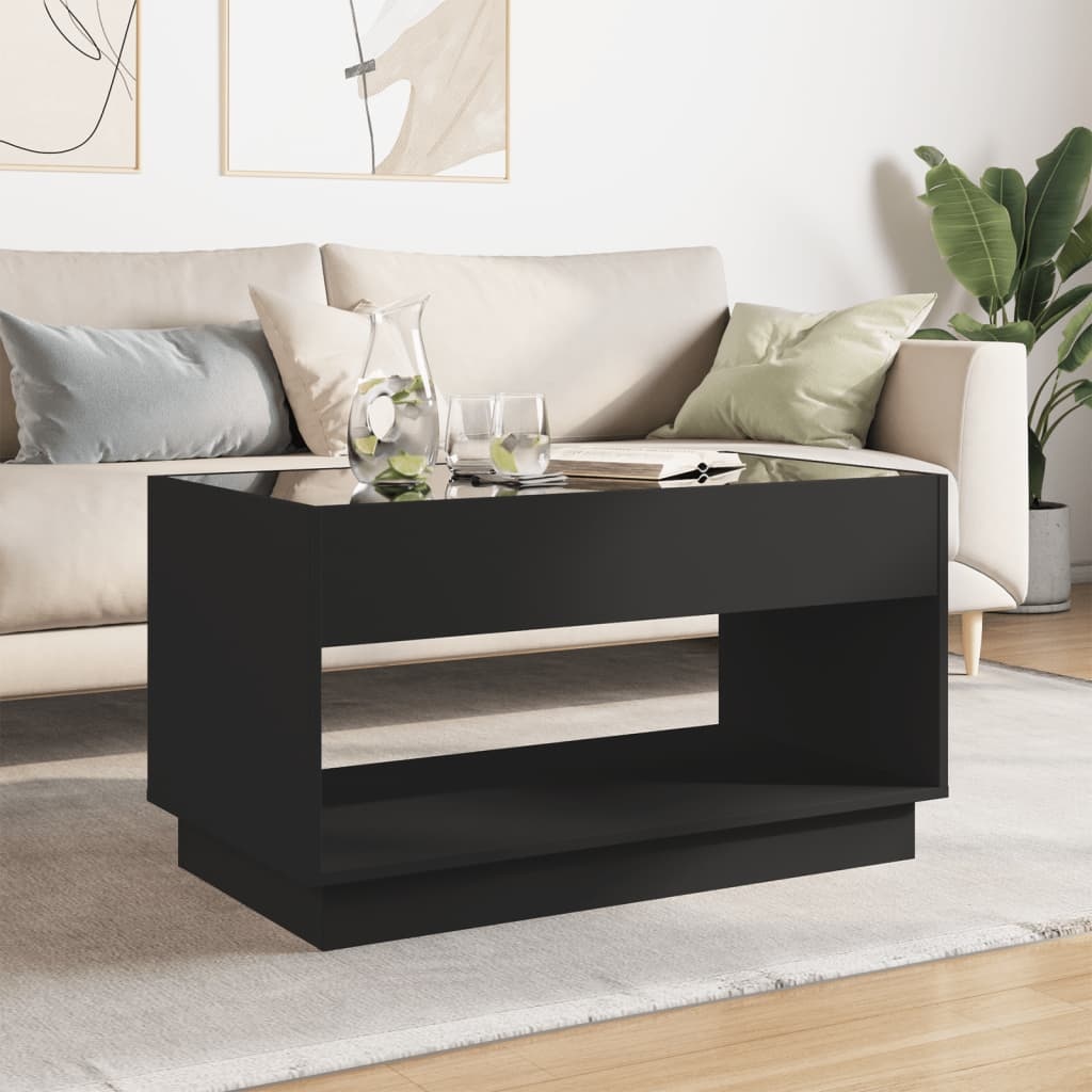 VidaXL Salontafel met Infinity LED 90x50x50 cm zwart