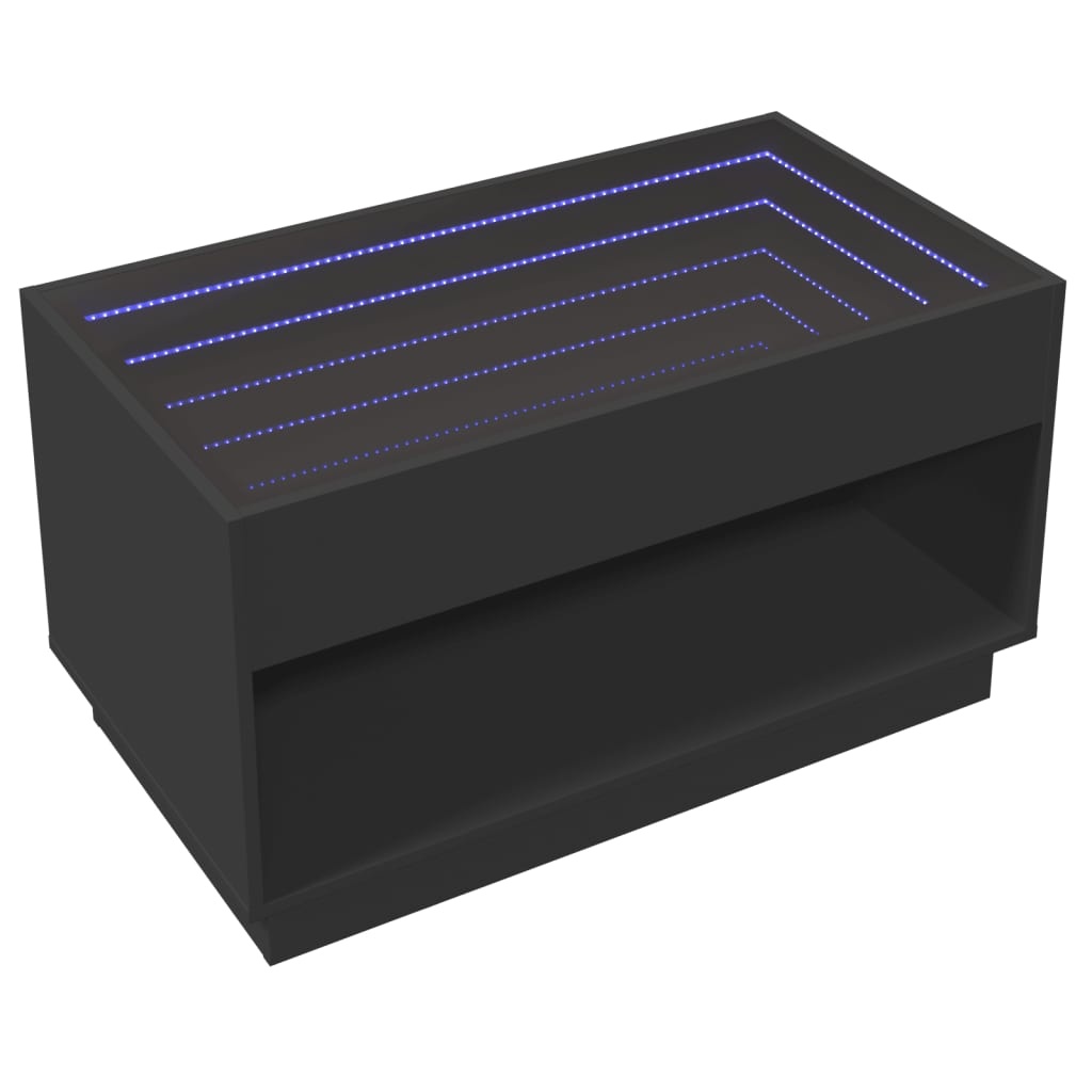 VidaXL Salontafel met Infinity LED 90x50x50 cm zwart