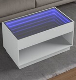 VidaXL Salontafel met Infinity LED 90x50x50 cm wit
