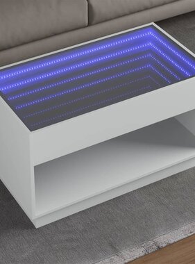 VidaXL Salontafel met Infinity LED 90x50x50 cm wit