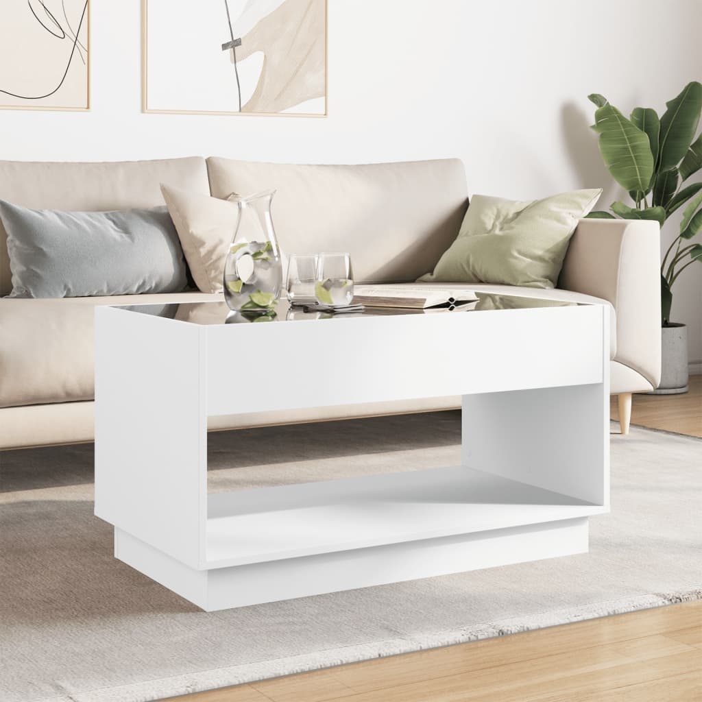 VidaXL Salontafel met Infinity LED 90x50x50 cm wit