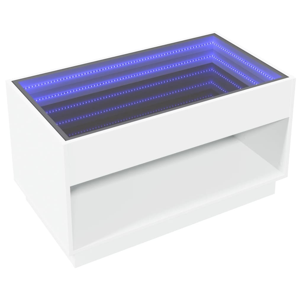 VidaXL Salontafel met Infinity LED 90x50x50 cm wit