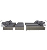 VidaXL 5-delige Loungeset met kussens poly rattan grijs