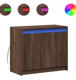 VidaXL Dressoir met LED 72x34x61 cm bewerkt hout bruin eikenkleur
