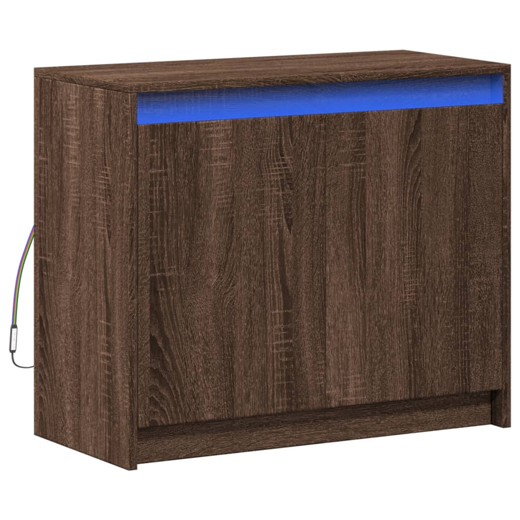 VidaXL Dressoir met LED 72x34x61 cm bewerkt hout bruin eikenkleur