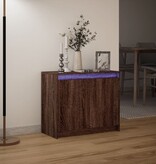 VidaXL Dressoir met LED 72x34x61 cm bewerkt hout bruin eikenkleur
