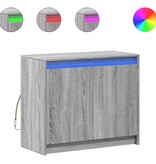 VidaXL Dressoir met LED 72x34x61 cm bewerkt hout grijs sonoma eiken
