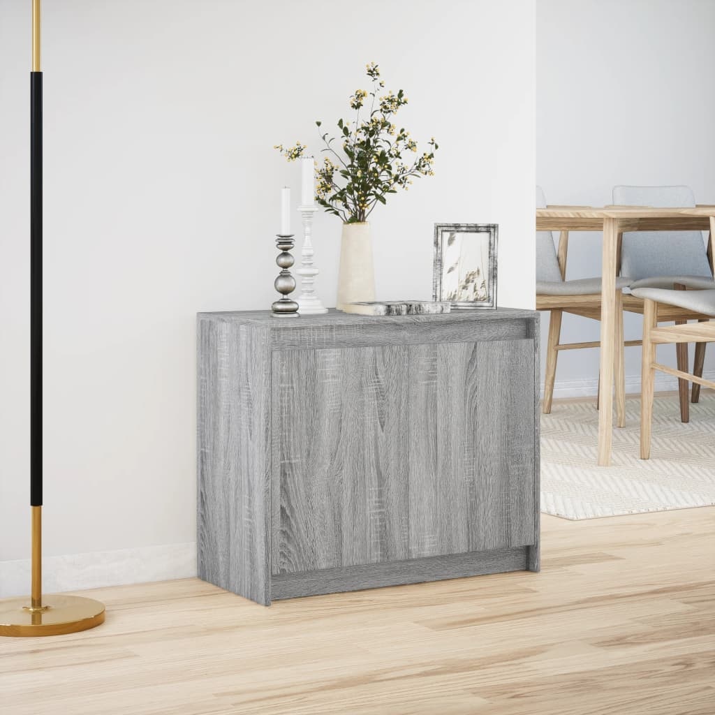 VidaXL Dressoir met LED 72x34x61 cm bewerkt hout grijs sonoma eiken