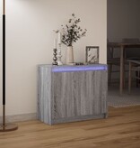 VidaXL Dressoir met LED 72x34x61 cm bewerkt hout grijs sonoma eiken