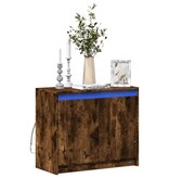 VidaXL Dressoir met LED 72x34x61 cm bewerkt hout gerookt eikenkleurig