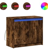 VidaXL Dressoir met LED 72x34x61 cm bewerkt hout gerookt eikenkleurig