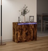 VidaXL Dressoir met LED 72x34x61 cm bewerkt hout gerookt eikenkleurig
