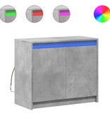 VidaXL Dressoir met LED 72x34x61 cm bewerkt hout betongrijs