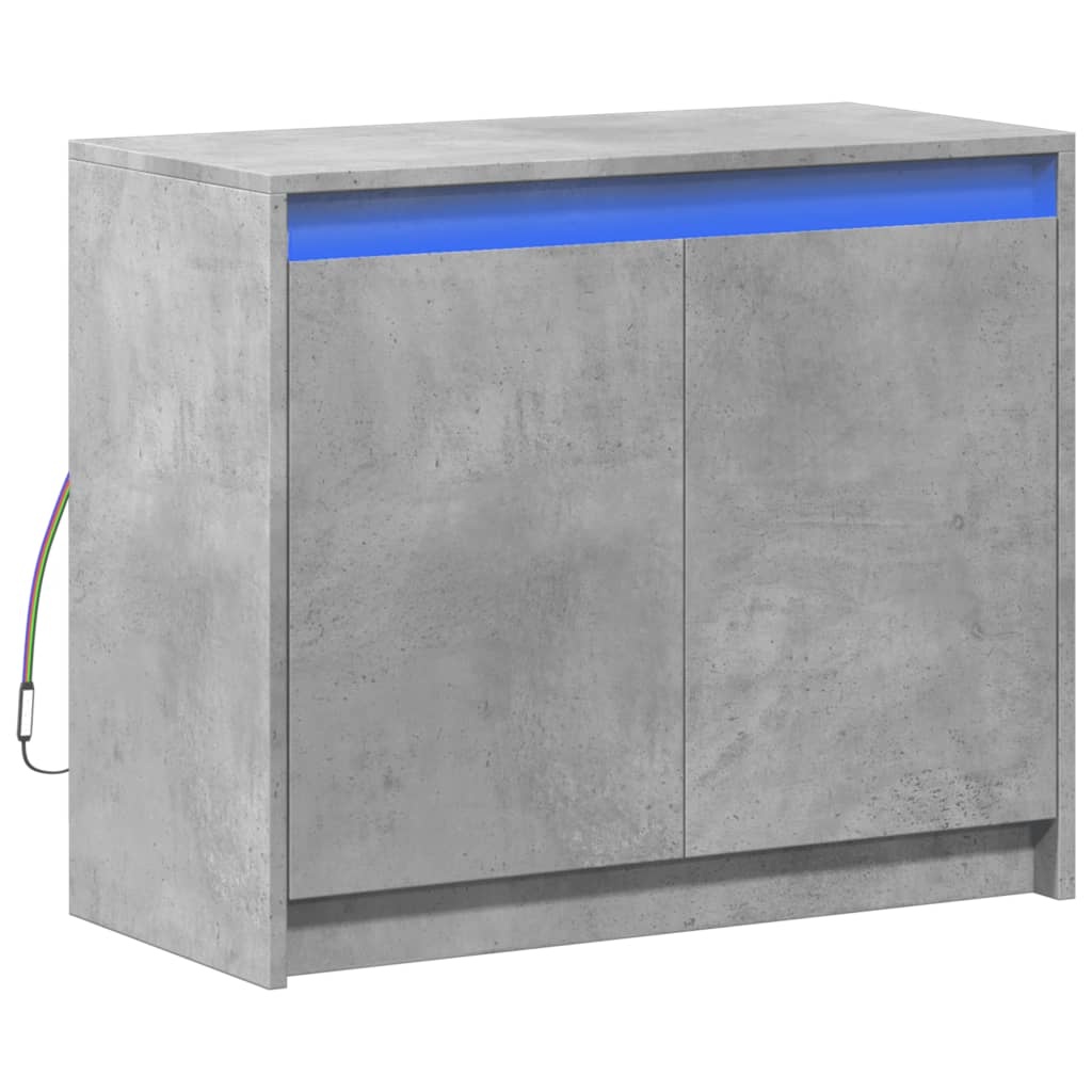VidaXL Dressoir met LED 72x34x61 cm bewerkt hout betongrijs