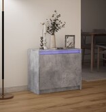 VidaXL Dressoir met LED 72x34x61 cm bewerkt hout betongrijs